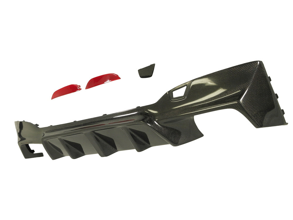 2018-20 BMW F90 M5 3D Style Carbon Fiber Rear Bumper Diffuser + Splitters Spoiler For