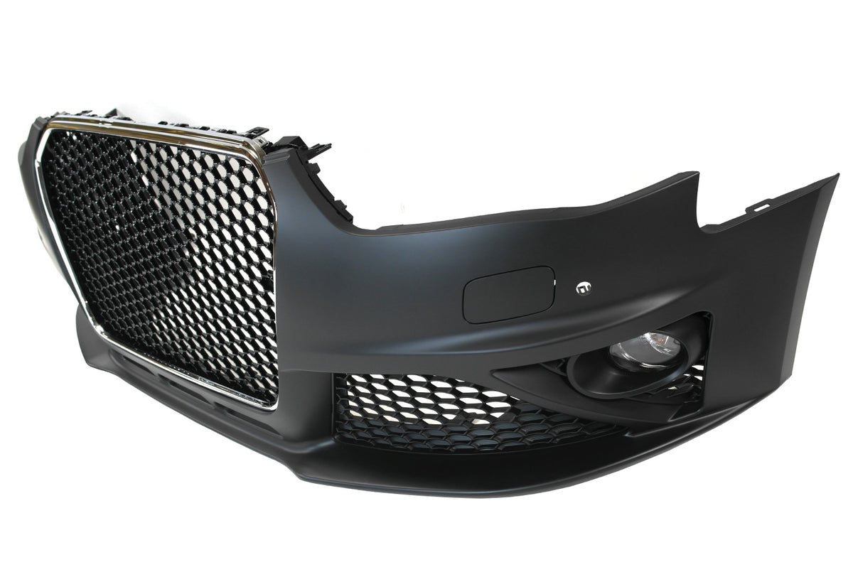 2013-2016 B8.5 Audi A4, RS4 Style Front Bumper W/ Chrome Grille