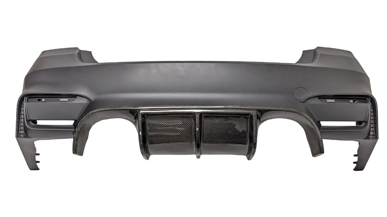 BMW F30 M3 Style Rear Bumper V-Style Carbon Fiber Diffuser