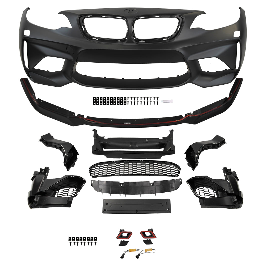 2014-2018 F22/F23 BMW M2 Style Front Bumper w/o PDC Holes w/ Front LIP