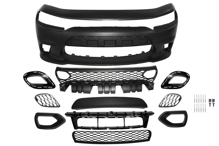 2015-2023 Dodge Charger SRT-8 Hellcat Style Front Bumper w/ Air Cover