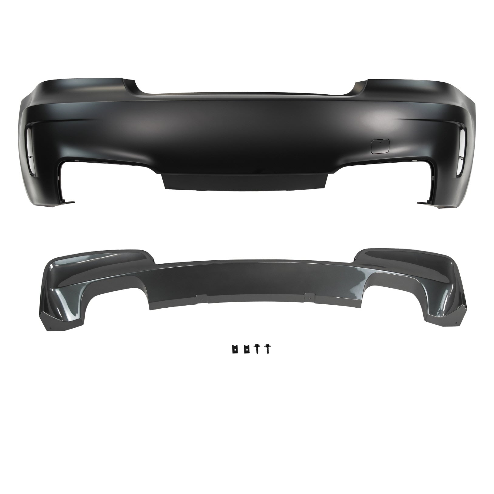 2008-2013 BMW E82 1 Series M1/1M Style Rear Bumper Quad Diffuser