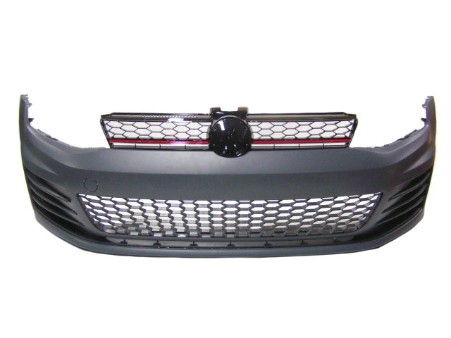 2013-2017 VolksWagen MK7 Golf GTI Front Bumper GTI STYLE NO PDC w/ LED FOG, Red Grille