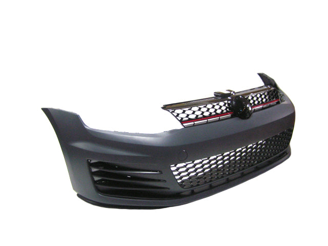 2013-2017 VolksWagen MK7 Golf GTI Front Bumper GTI STYLE NO PDC w/ LED FOG, Red Grille